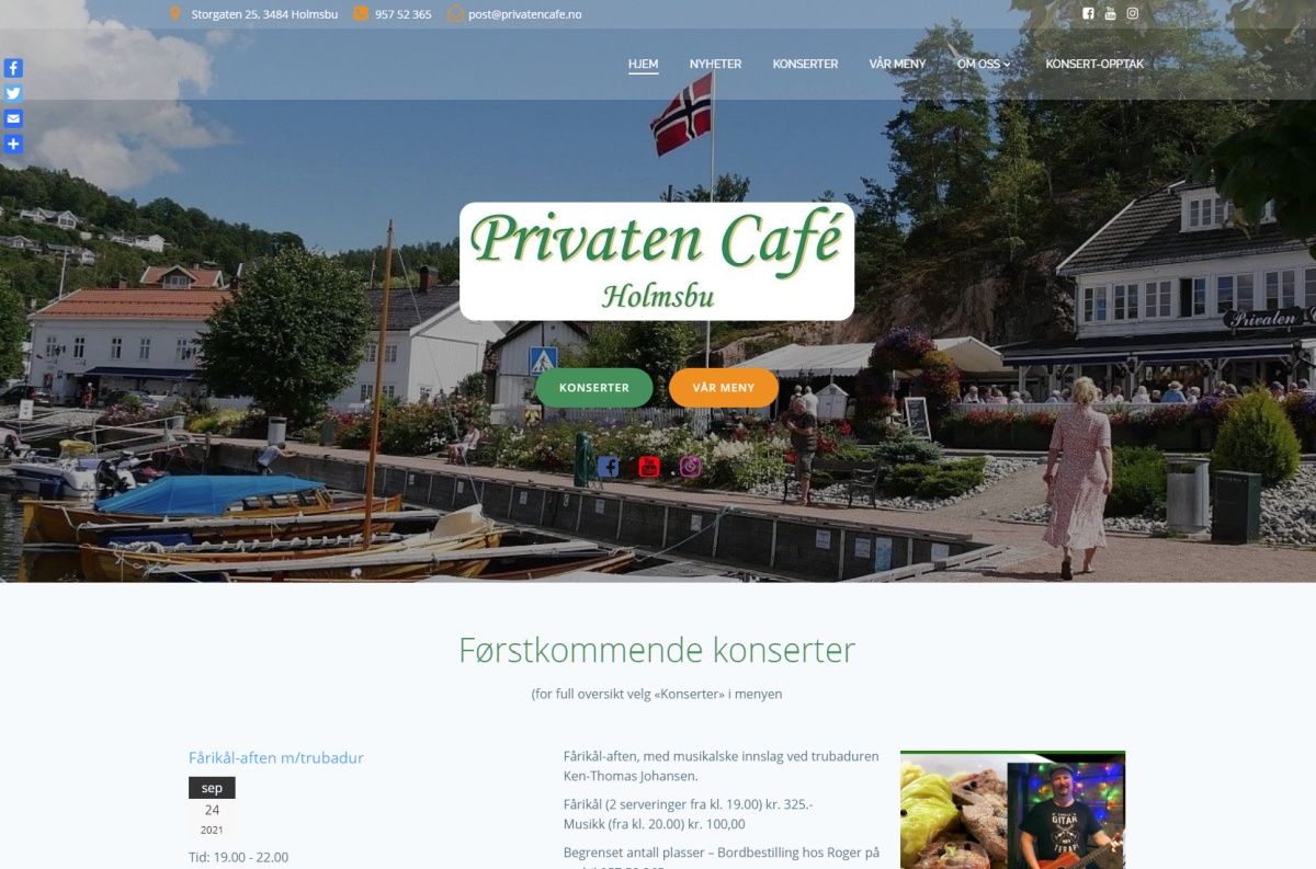 Privaten Café - ny nettside